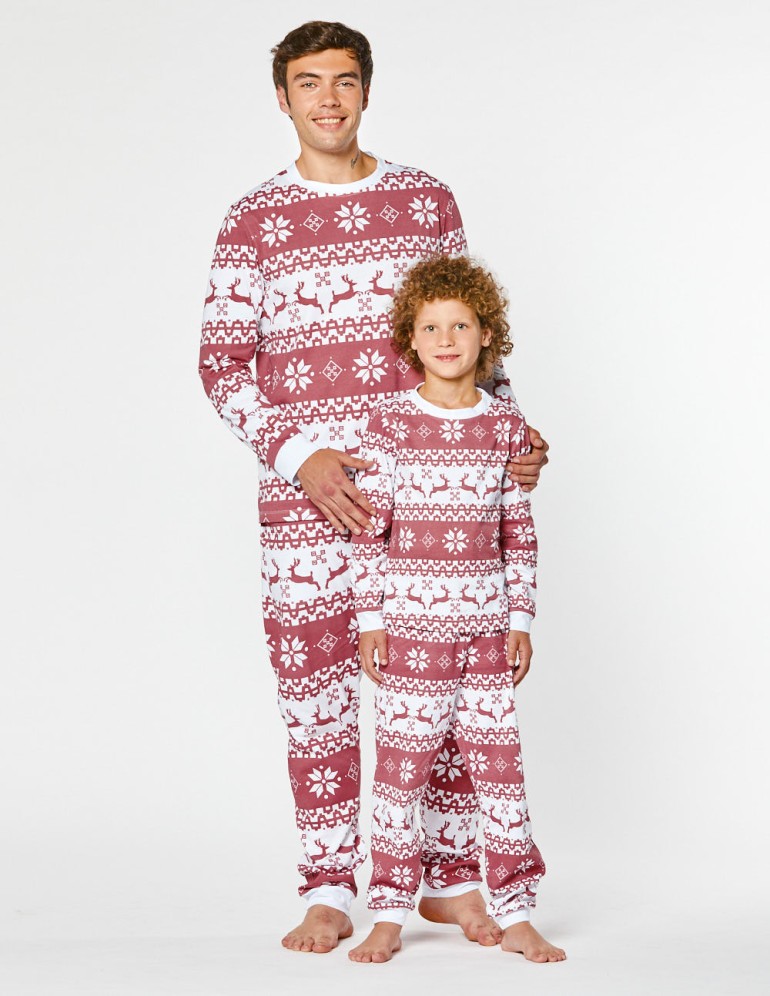 Пижамы с оленями для папы и сына - фото4