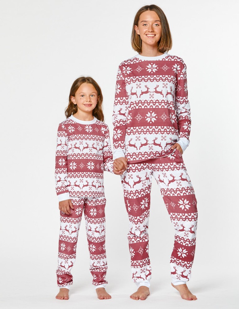 Пижамы с оленями для мамы и дочки - фото3