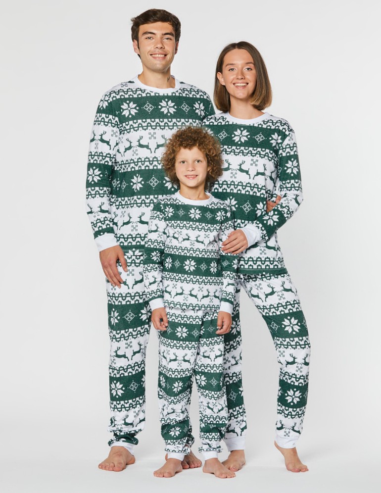 Пижамы с оленями для папы, мамы и ребёнка - фото2