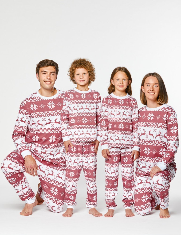 Пижамы с оленями для папы, мамы и двух детей - фото3