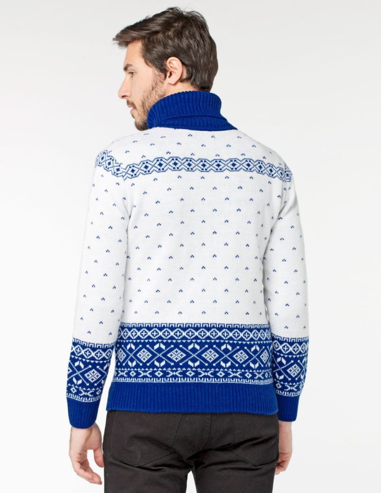 Мужской свитер с тигром c горлом - фото3