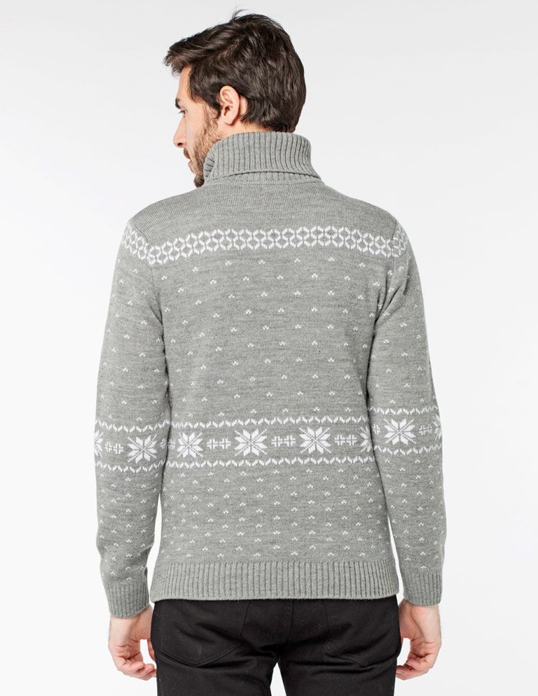 Мужской свитер с волком c горлом - фото3