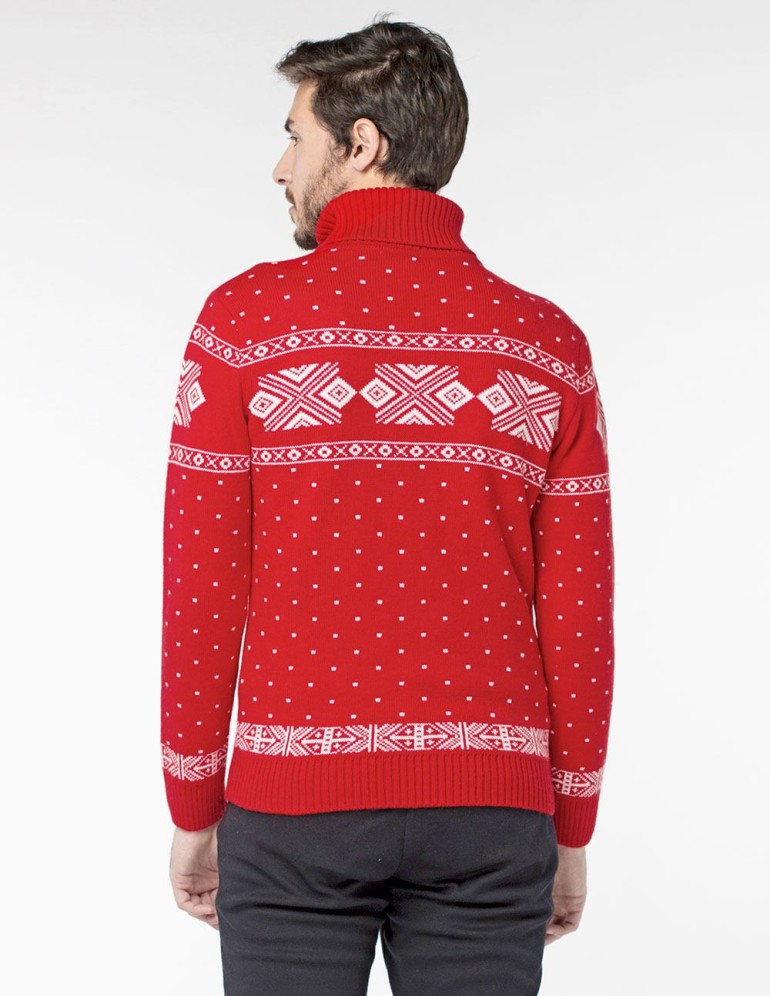 Мужской свитер с медведем c горлом - фото3