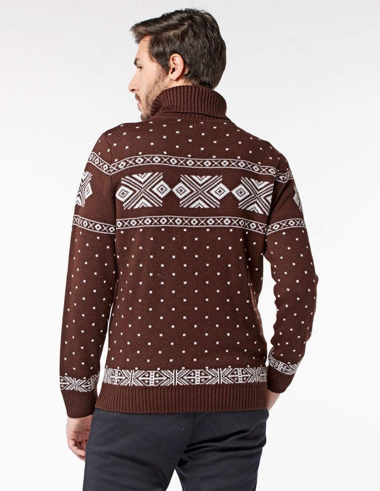 Мужской свитер с медведем c горлом - фото3