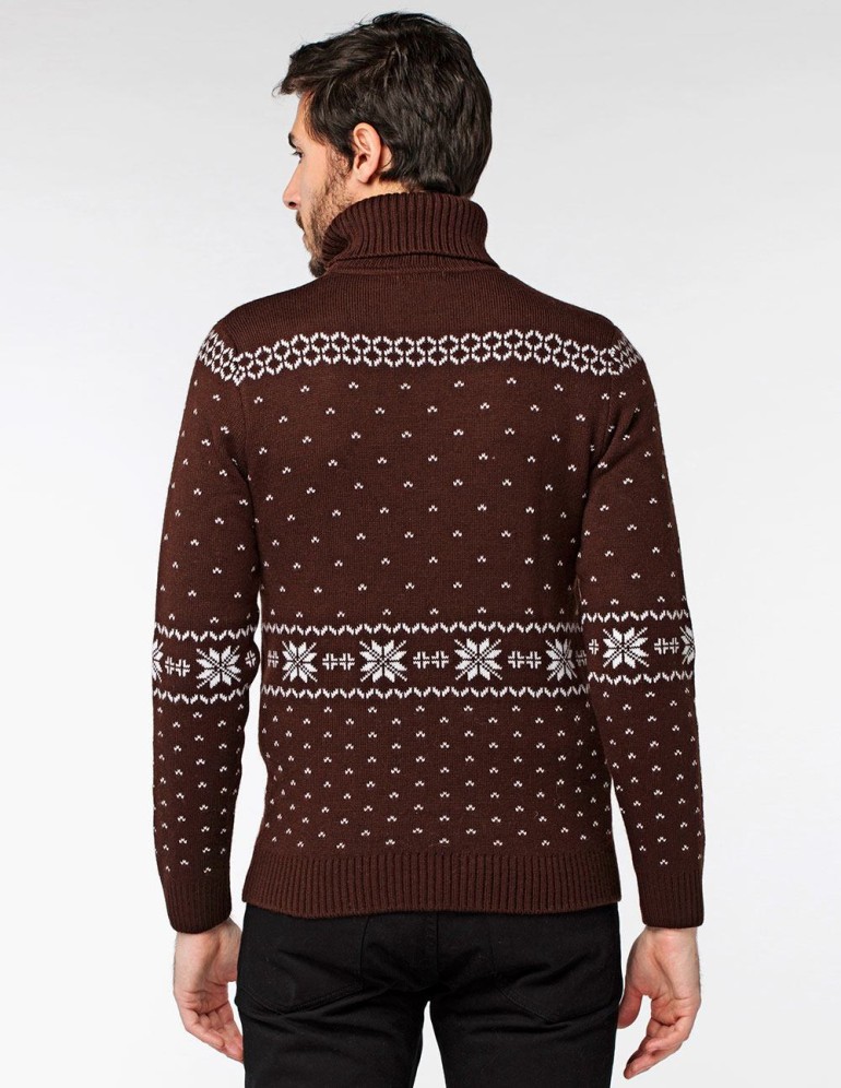 Мужской свитер с волком c горлом - фото3