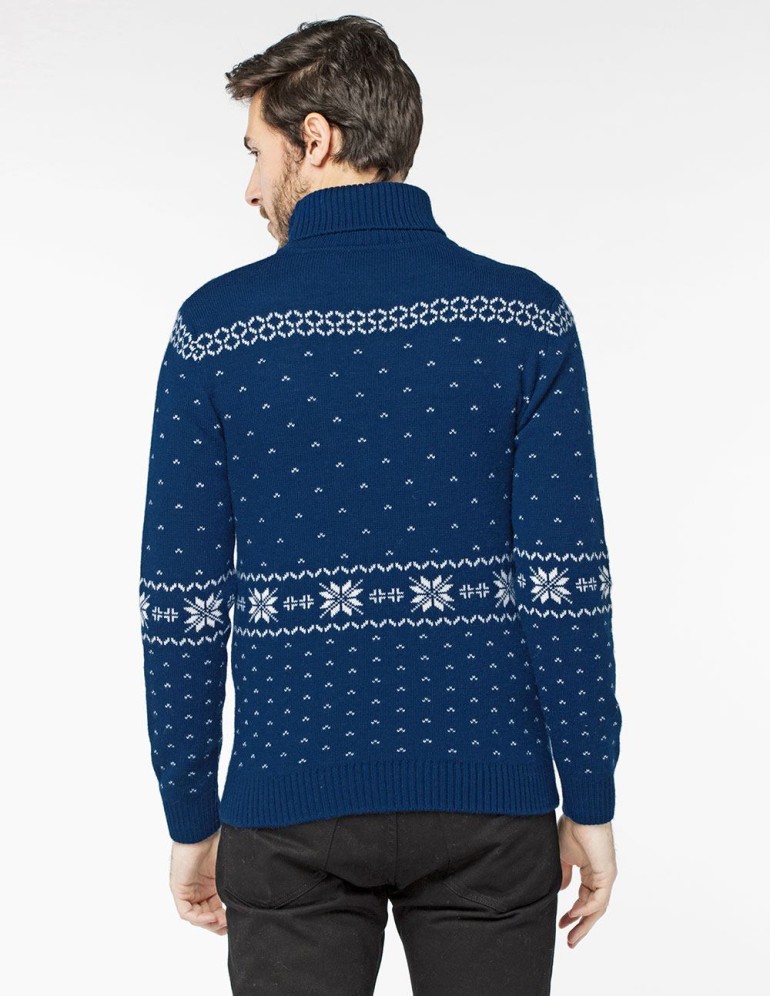 Мужской свитер с волком c горлом - фото3