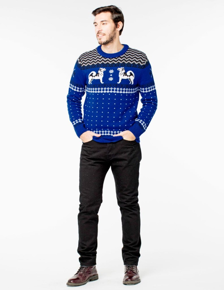 Мужской свитер с хаски - фото4