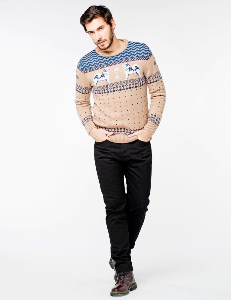 Мужской свитер с хаски - фото4