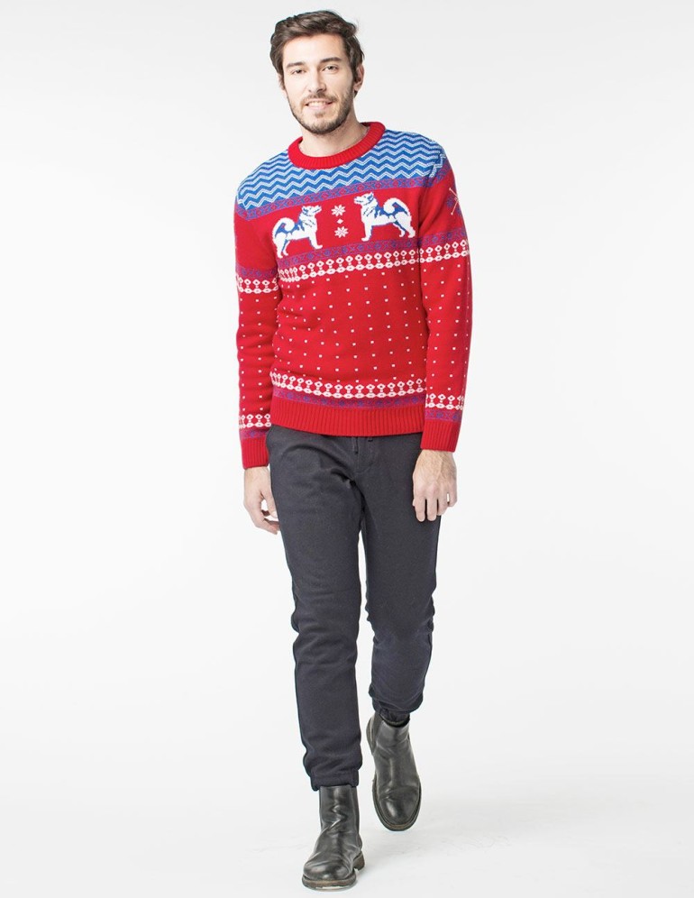 Мужской свитер с хаски - фото4