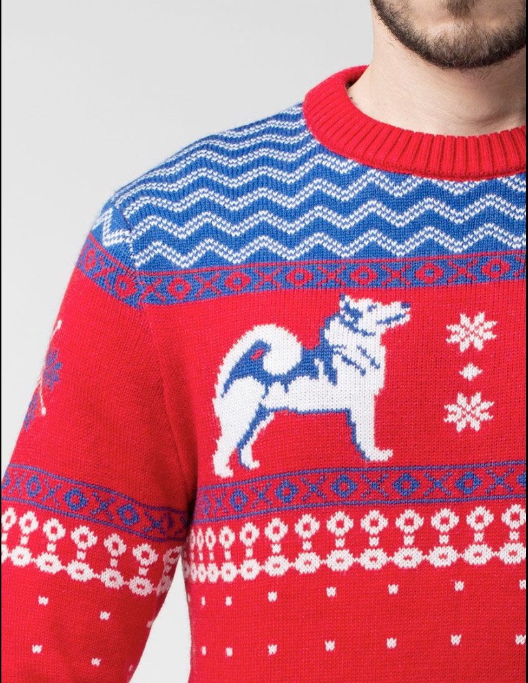 Мужской свитер с хаски - фото5