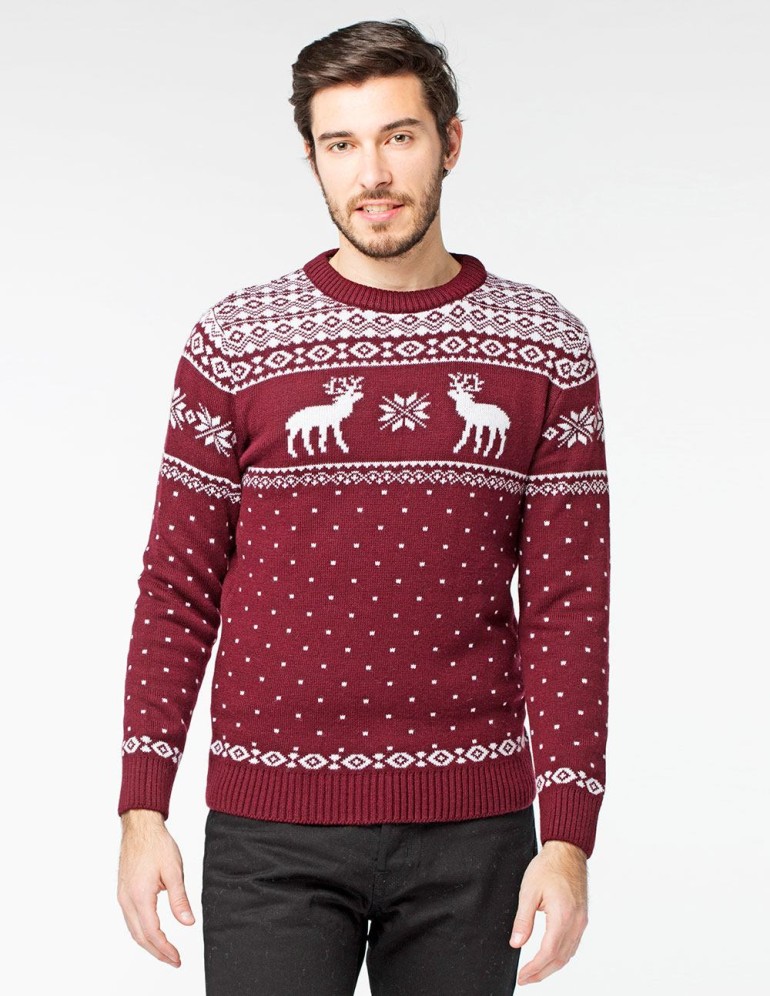 Мужской свитер с оленями - фото2