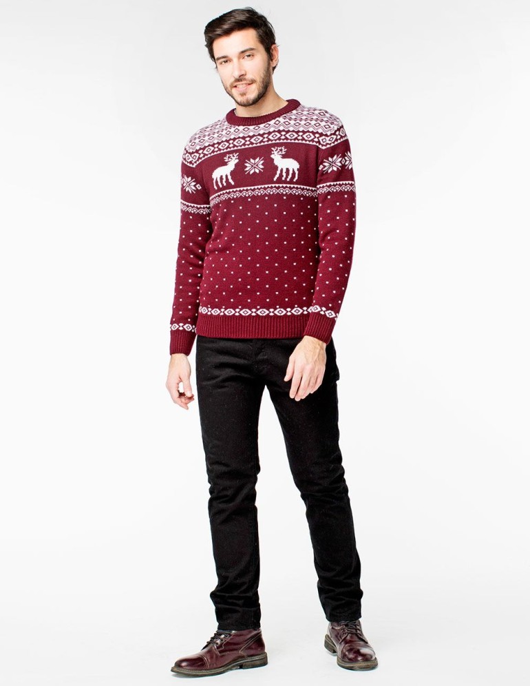 Мужской свитер с оленями - фото4
