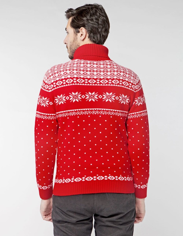 Мужской свитер с оленями c горлом - фото3