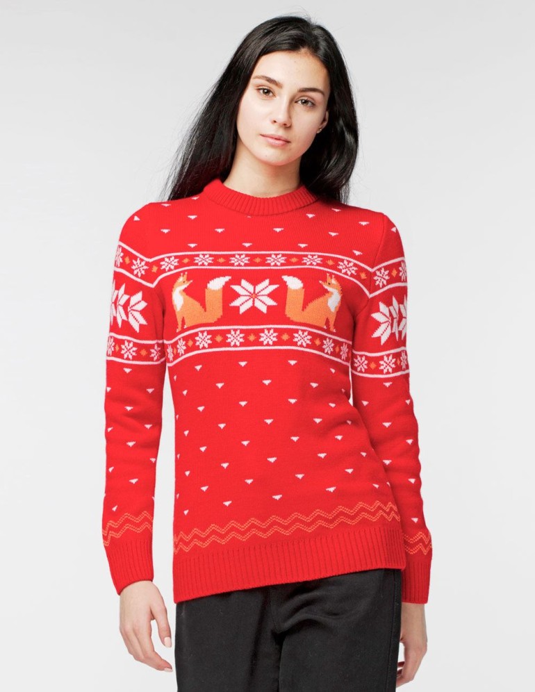 Женский свитер с лисой - фото1