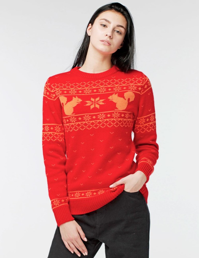 Женский свитер с белкой - фото1