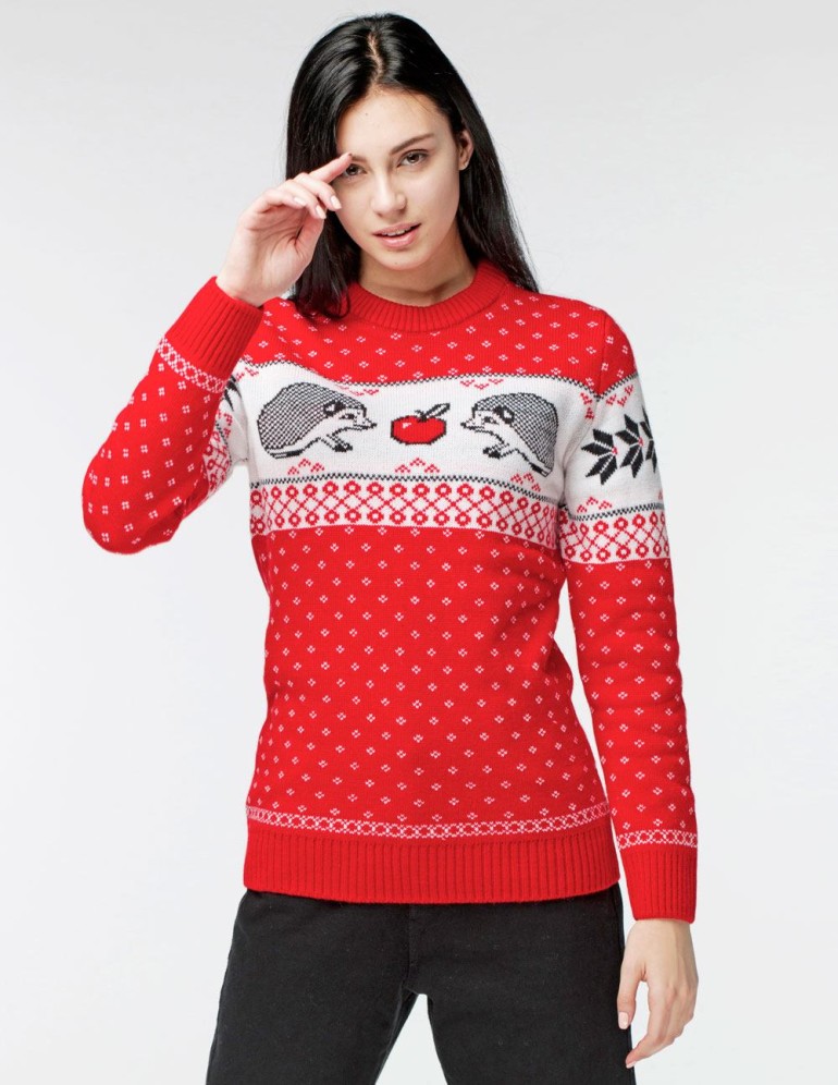 Женский свитер с ежом - фото1