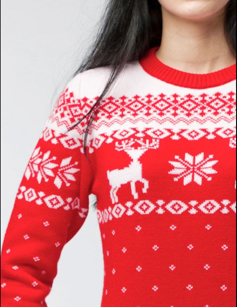Женский свитер с оленями Классика - фото5