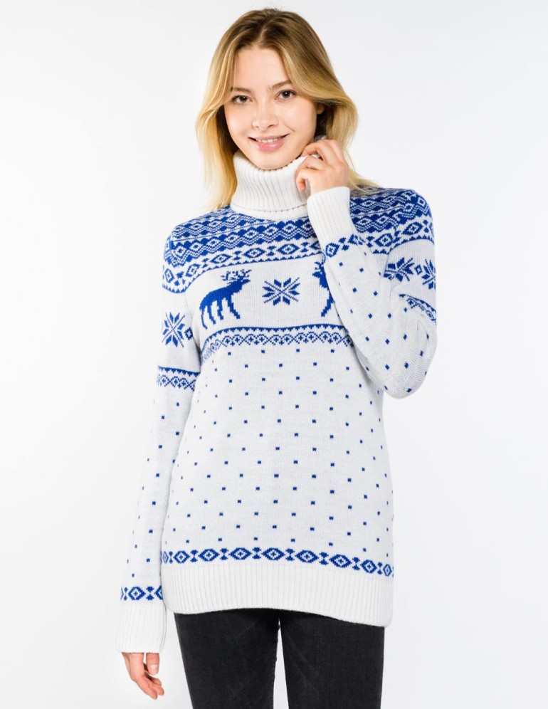 Женский свитер с оленями - фото2