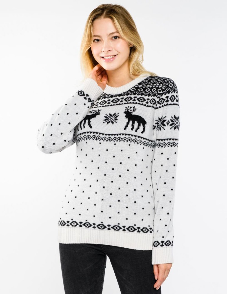 Женский свитер с оленями - фото5