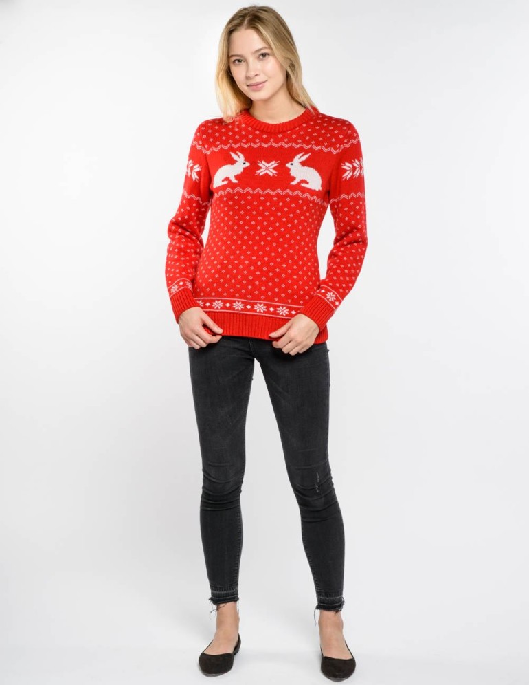 Женский свитер с зайцами - фото3