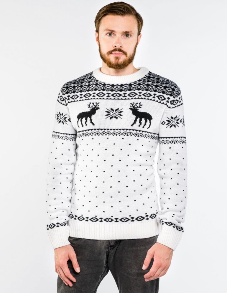 Мужской свитер с оленями - фото1