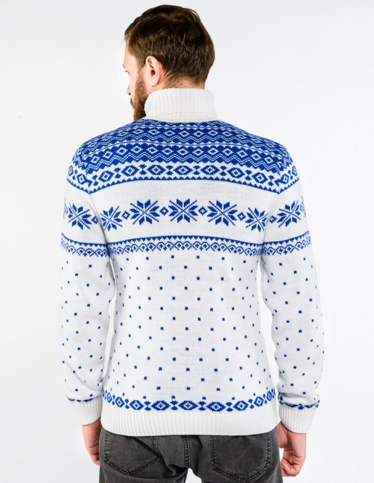 Мужской свитер с оленями c горлом - фото3