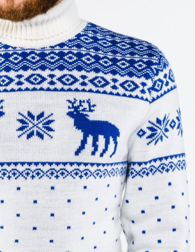 Мужской свитер с оленями c горлом - фото5