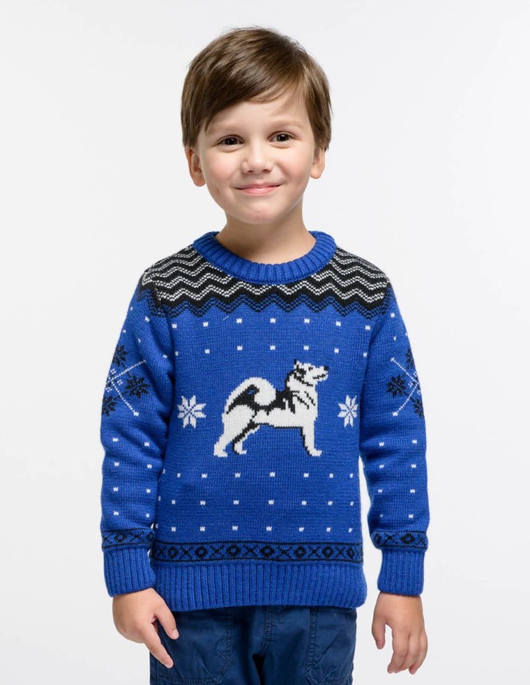 Детский свитер с хаски - фото2