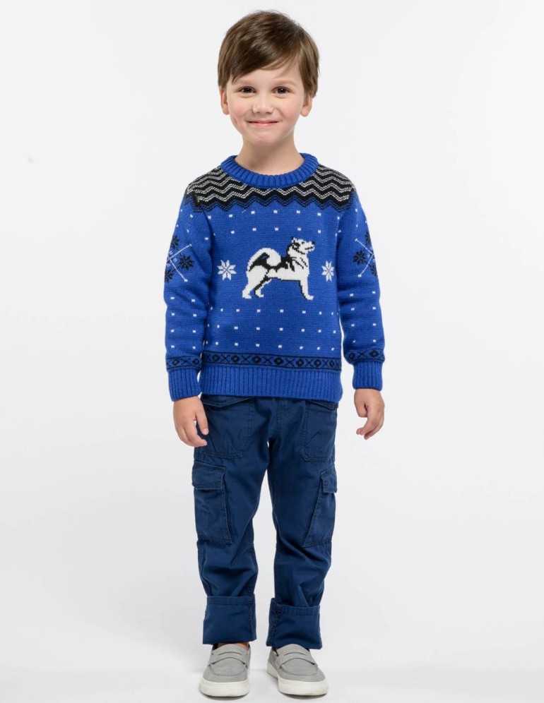 Детский свитер с хаски - фото4