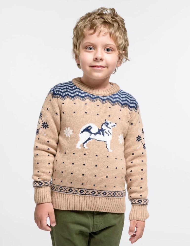 Детский свитер с хаски - фото2