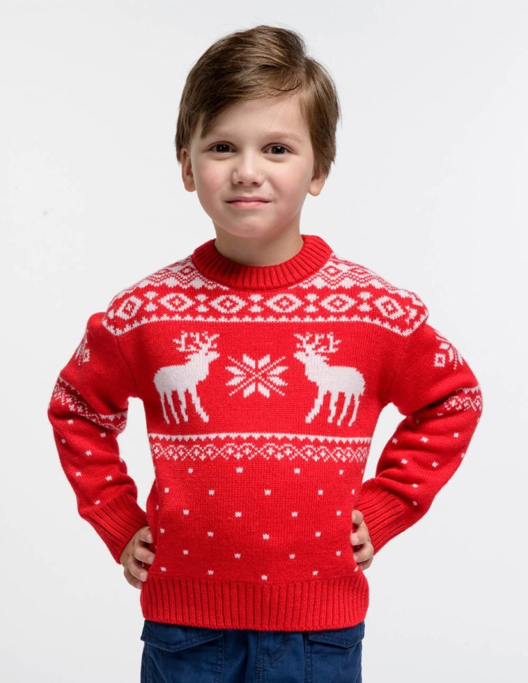 Детский свитер с оленями - фото1