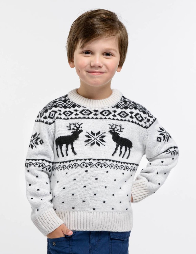 Детский свитер с оленями - фото1
