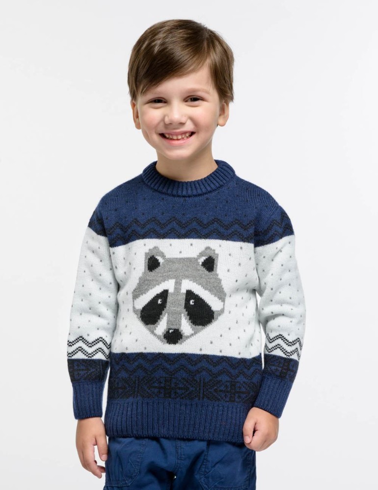 Детский свитер с енотом - фото1