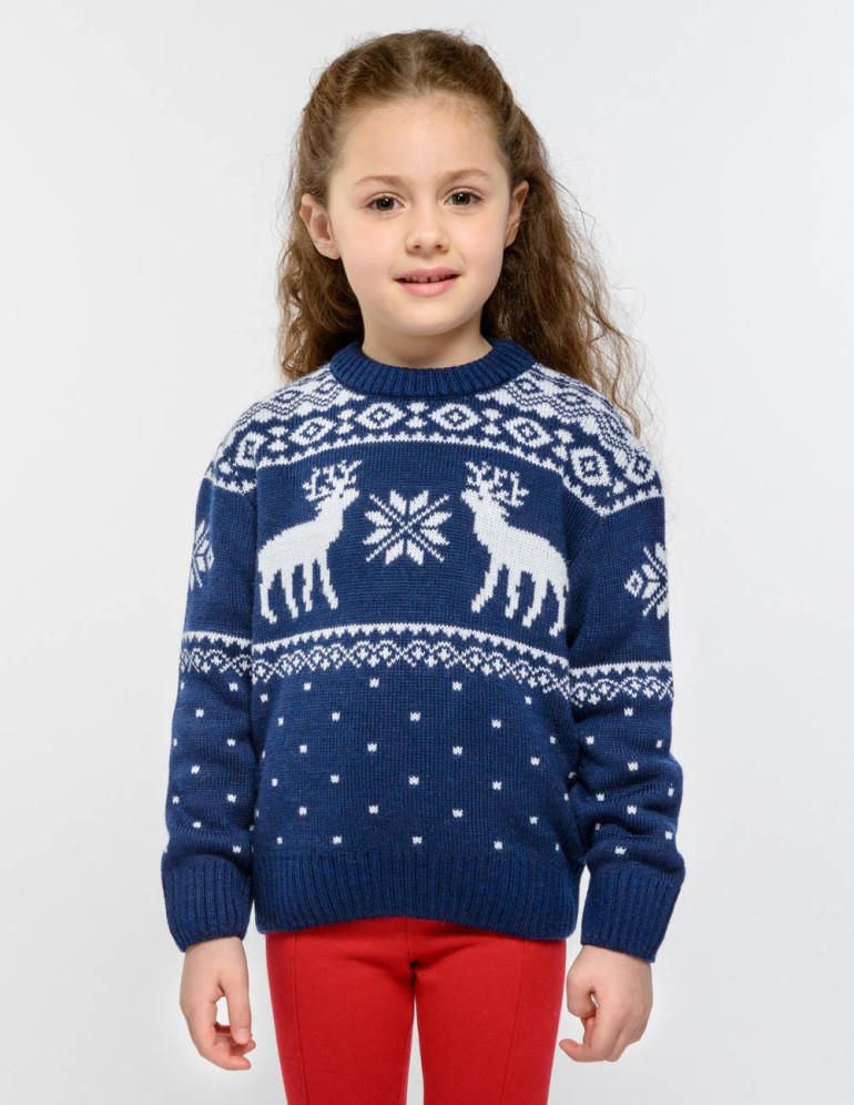 Детский свитер с оленями - фото1