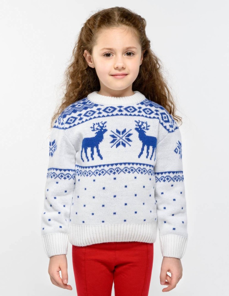 Детский свитер с оленями - фото1