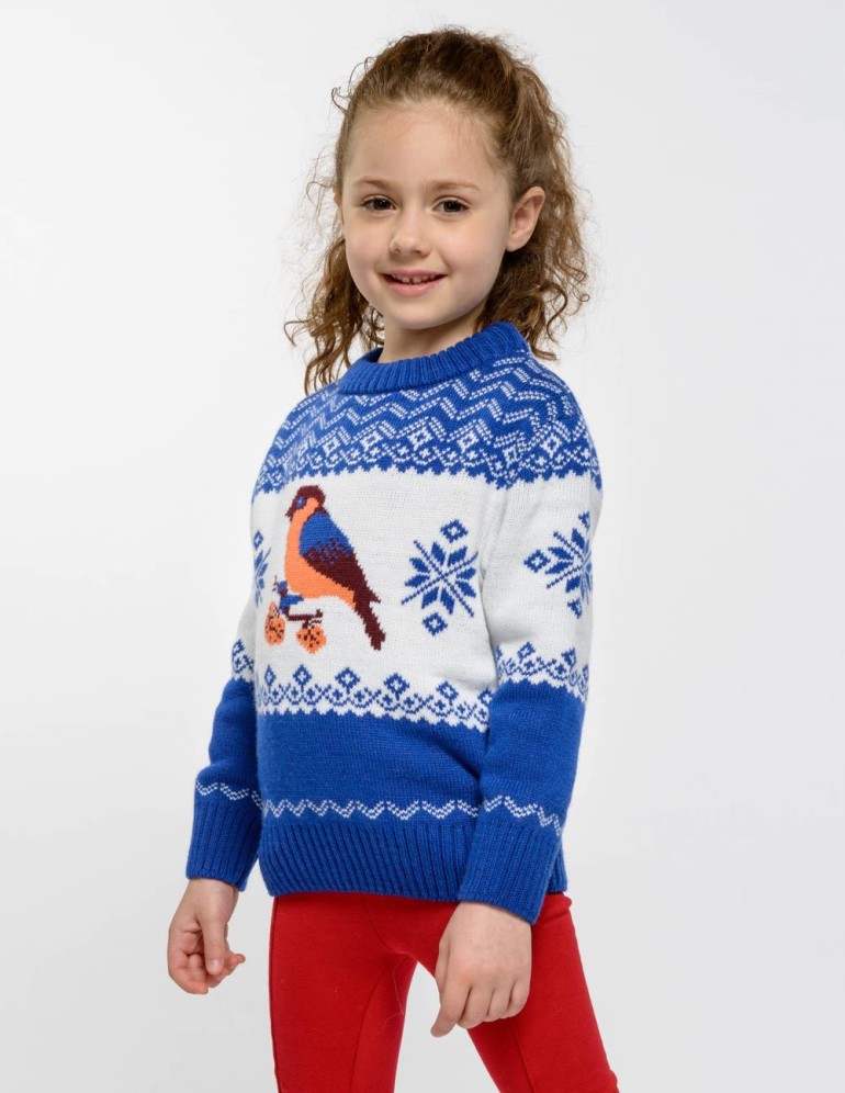 Детский свитер со снегирем - фото2
