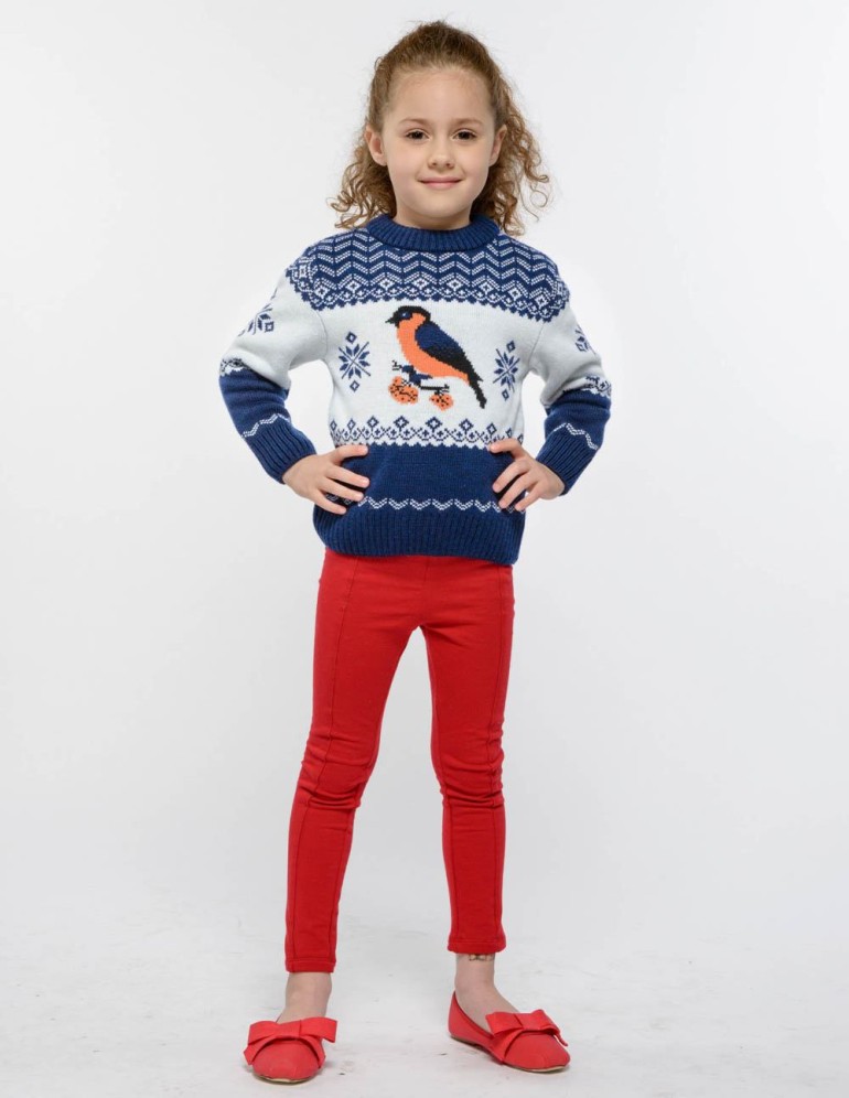 Детский свитер со снегирем - фото4