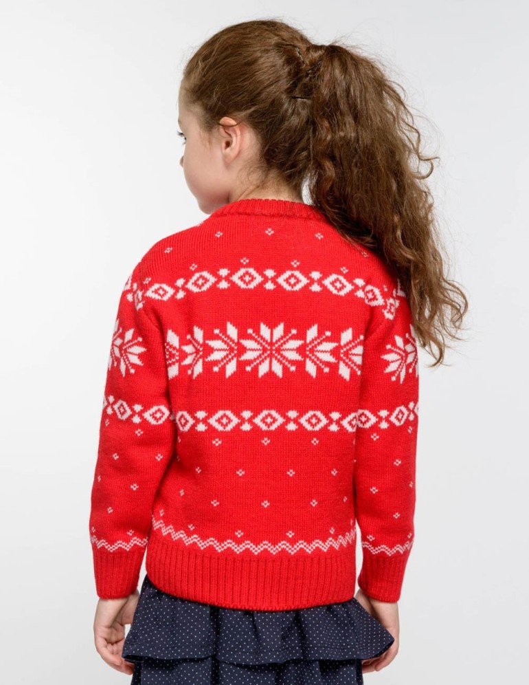 Детский свитер с оленями Классика - фото3