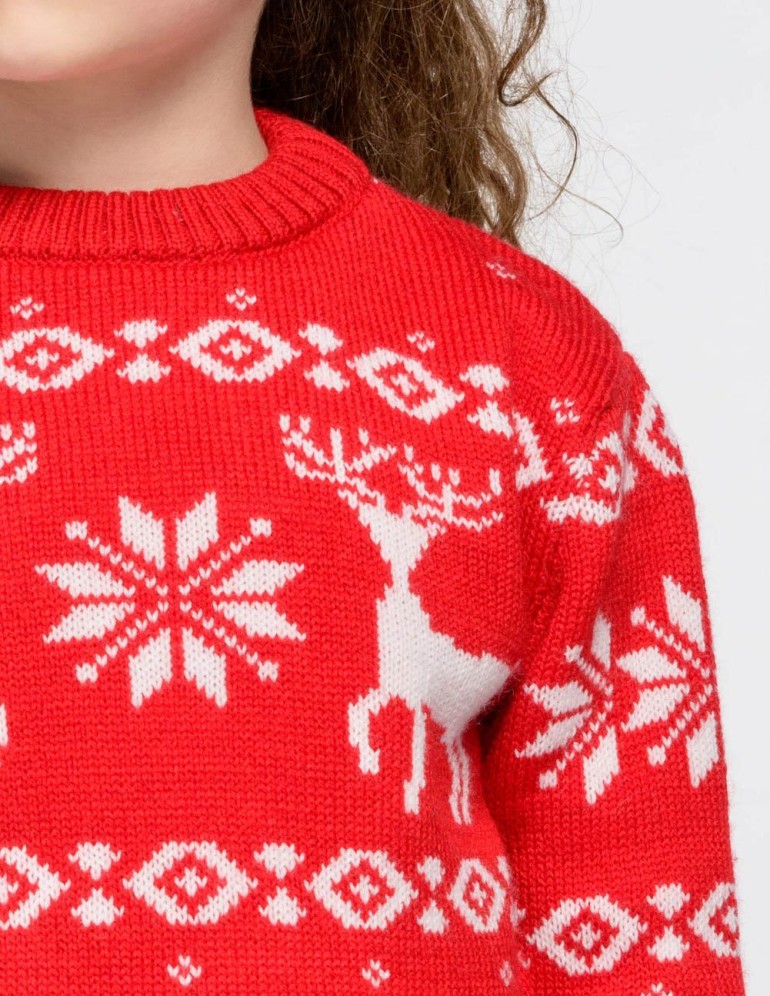 Детский свитер с оленями Классика - фото5