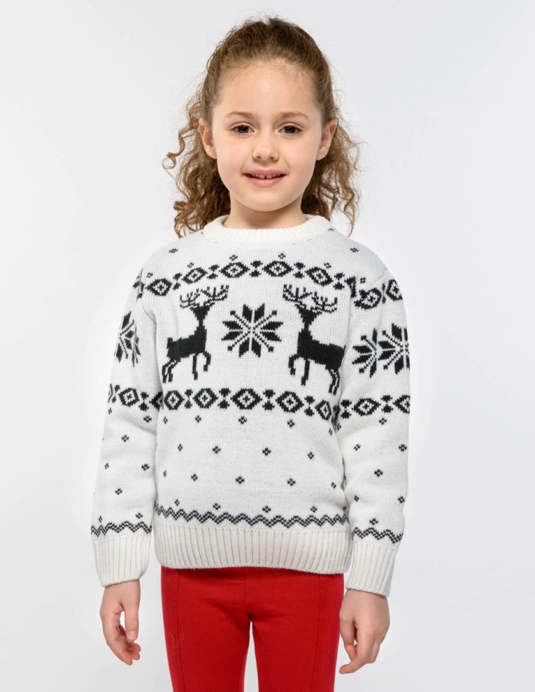 Детский свитер с оленями Классика - фото5