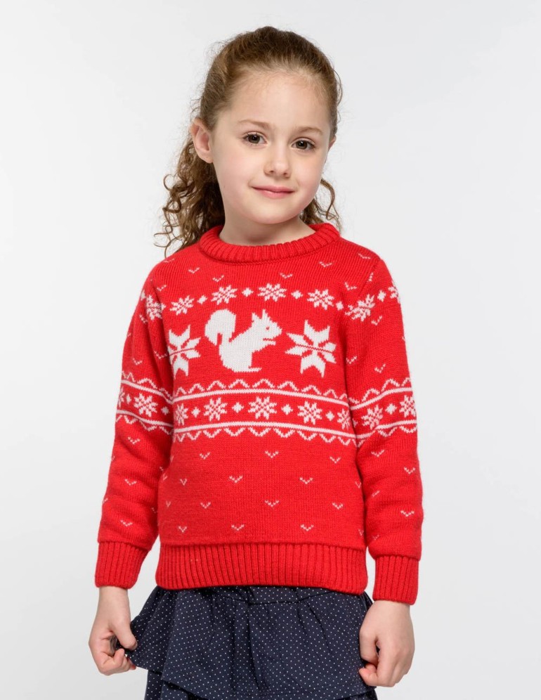 Детский свитер с белкой - фото1