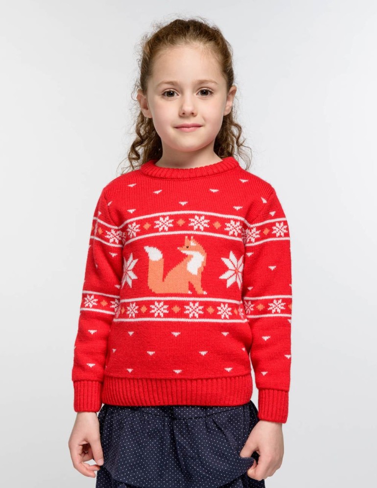 Детский свитер с лисой - фото1