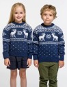 Детские парные свитеры с оленями - фото1