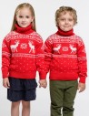 Детские парные свитеры с оленями - фото1