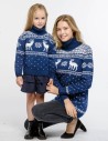 Свитеры с оленями для мамы и дочки - фото1