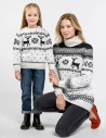 Свитеры с оленями для мамы и дочки - фото2