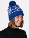 Женская шапка со скандинавскими снежинками - фото2