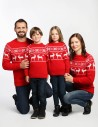 Свитеры с оленями в ряд для папы, мамы и двух детей - фото1