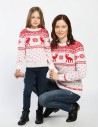Свитеры с оленями для мамы и дочки - фото1