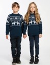 Детские парные свитеры с оленями в ряд - фото1